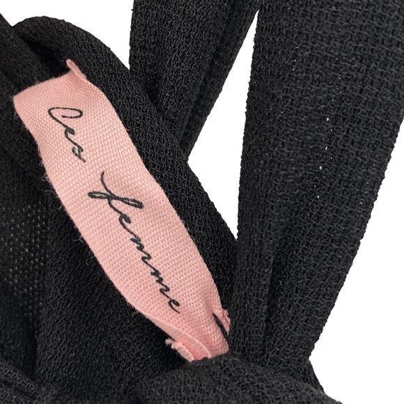 NEW NoTag Ces Femme Black Wide Leg Jumpsuit Romper Made in USA Womens Size Large - Picture 4 of 12